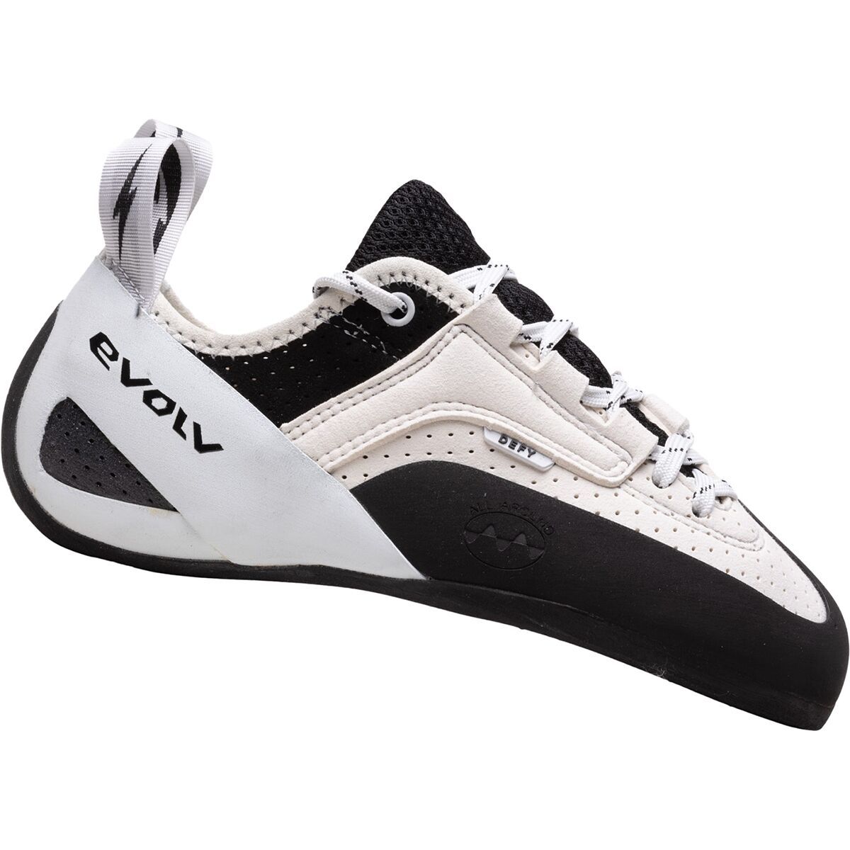 Evolv Defy Lace LV Climbing Shoe Gray/White, Mens 6.0/Womens 7.0