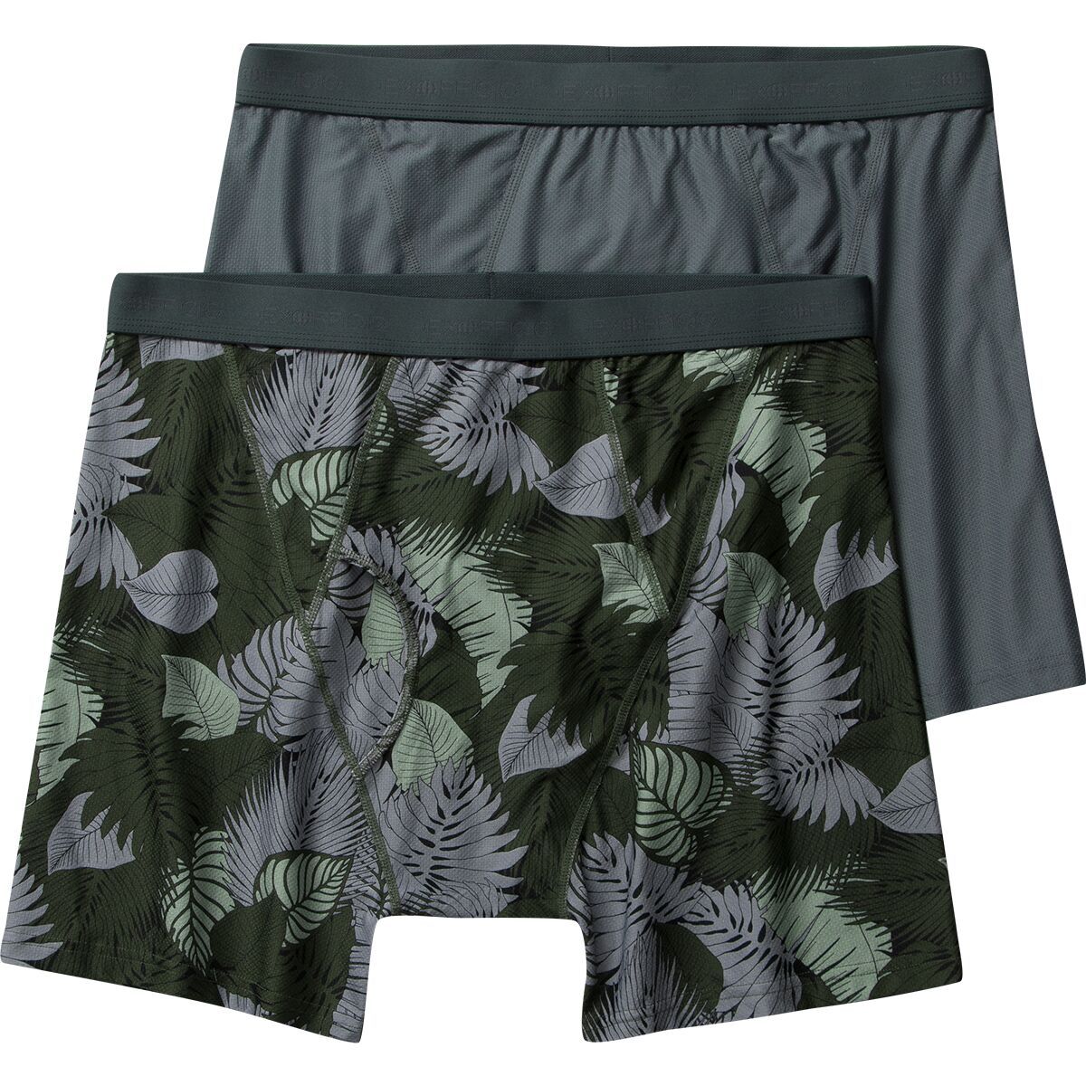 ExOfficio Give-N-Go 2.0 Boxer Brief - 2-Pack - Men's Steel Onyx/Nori Tropical Leaves, XXL