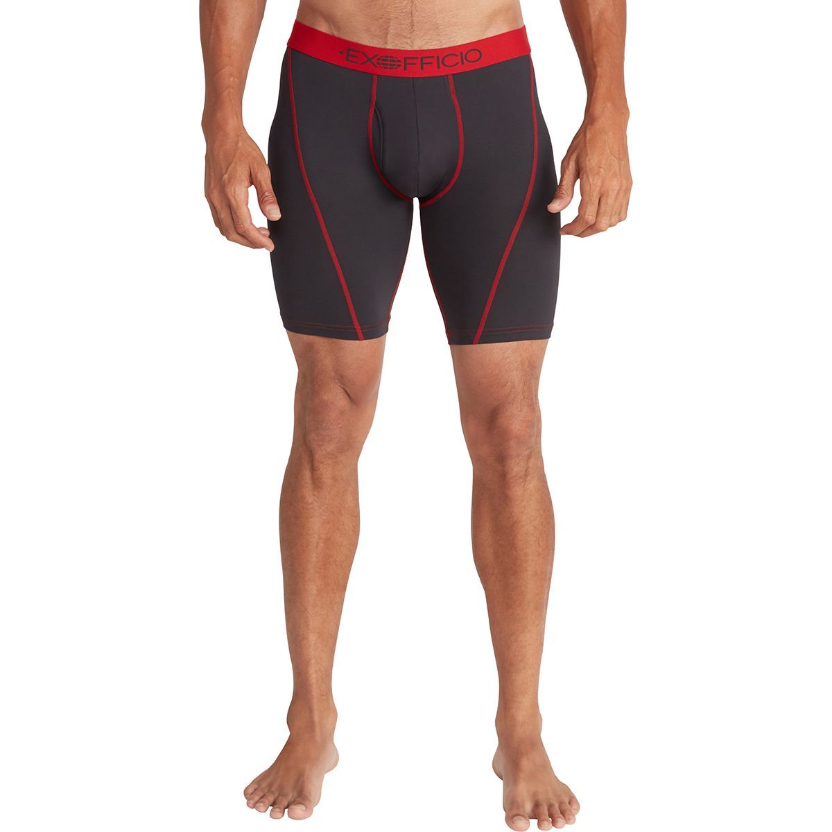 ExOfficio Give-N-Go 2.0 Sport Mesh 9in Boxer Brief - Men's Black/Scarlet Sage, S