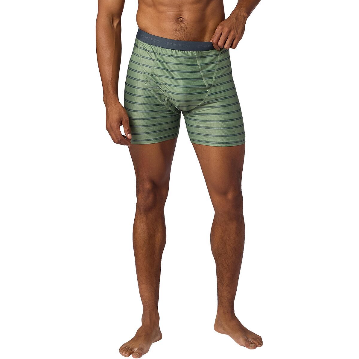 Image of ExOfficio Give-N-Go 2.0 Boxer Brief - Men's Asparagus/Cobblestone, M