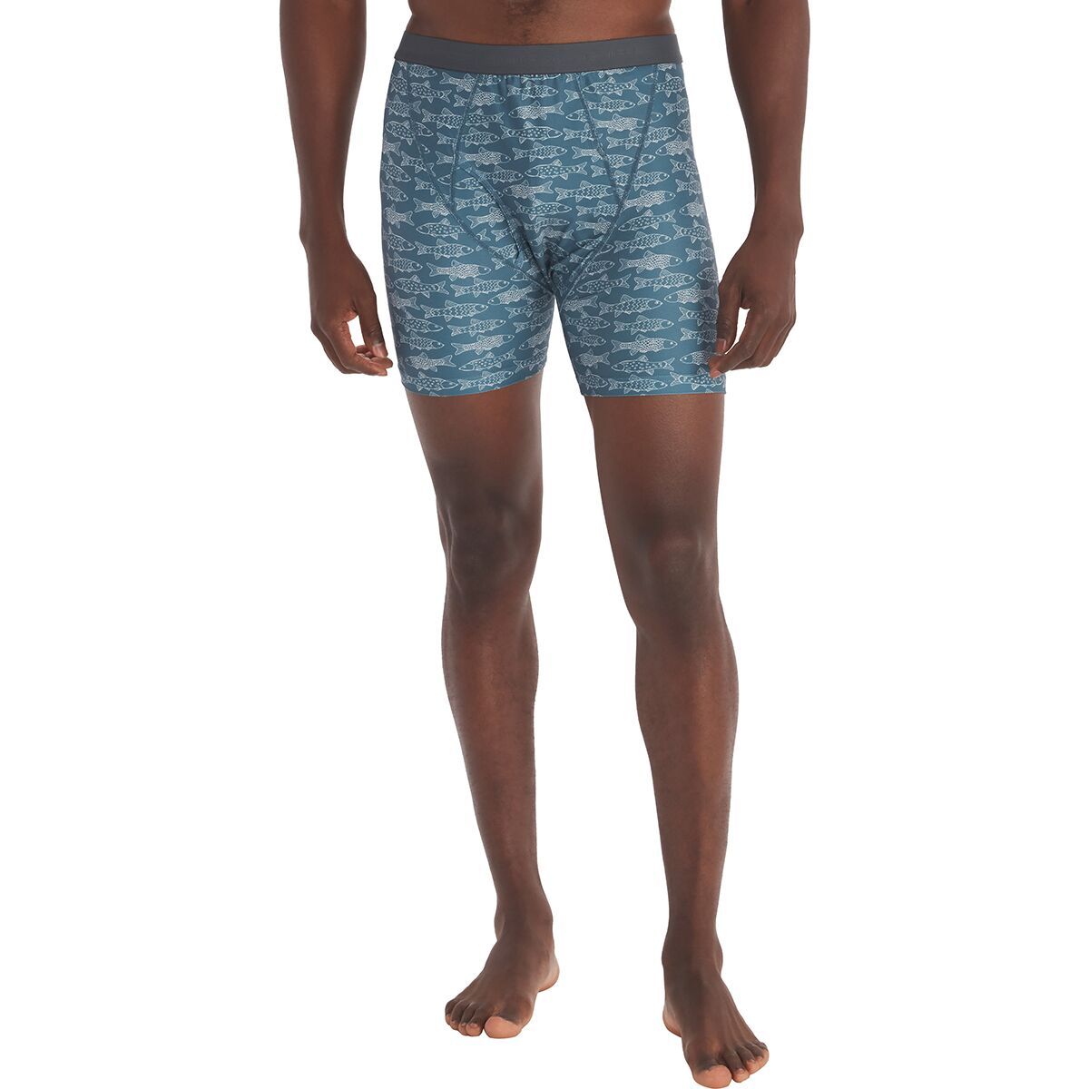 Image of ExOfficio Give-N-Go 2.0 Boxer Brief - Men's Steel Blue Fish, L