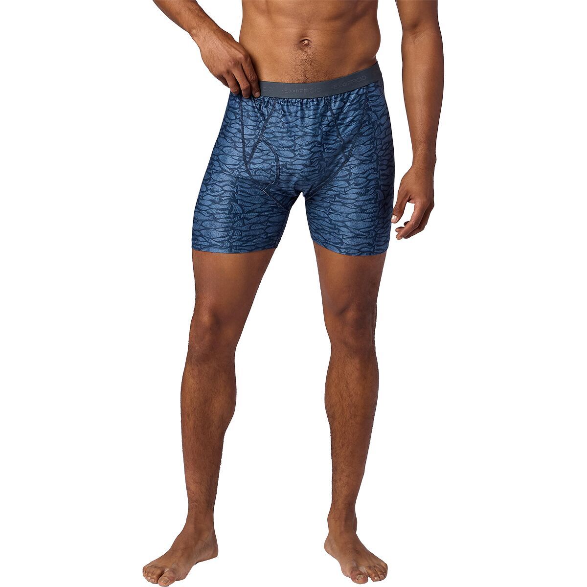 Image of ExOfficio Give-N-Go 2.0 Boxer Brief - Men's Thunderhead Fish Woodcut, L