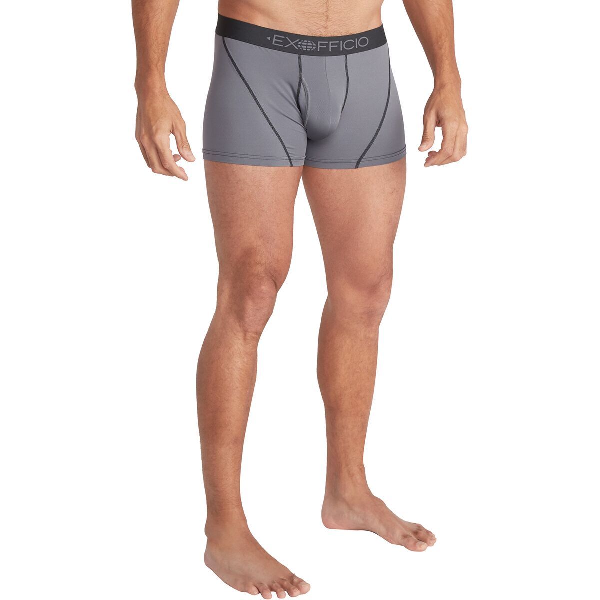 Image of ExOfficio Give-N-Go Sport 2.0 3in Boxer Brief - Men's Steel Onyx/Black, M