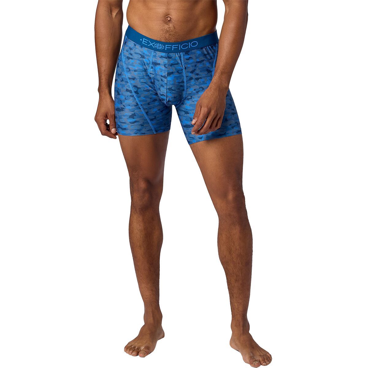 Image of ExOfficio Give-N-Go Sport 2.0 6in Boxer Brief - Men's Dark Lagoon Camo, XXL