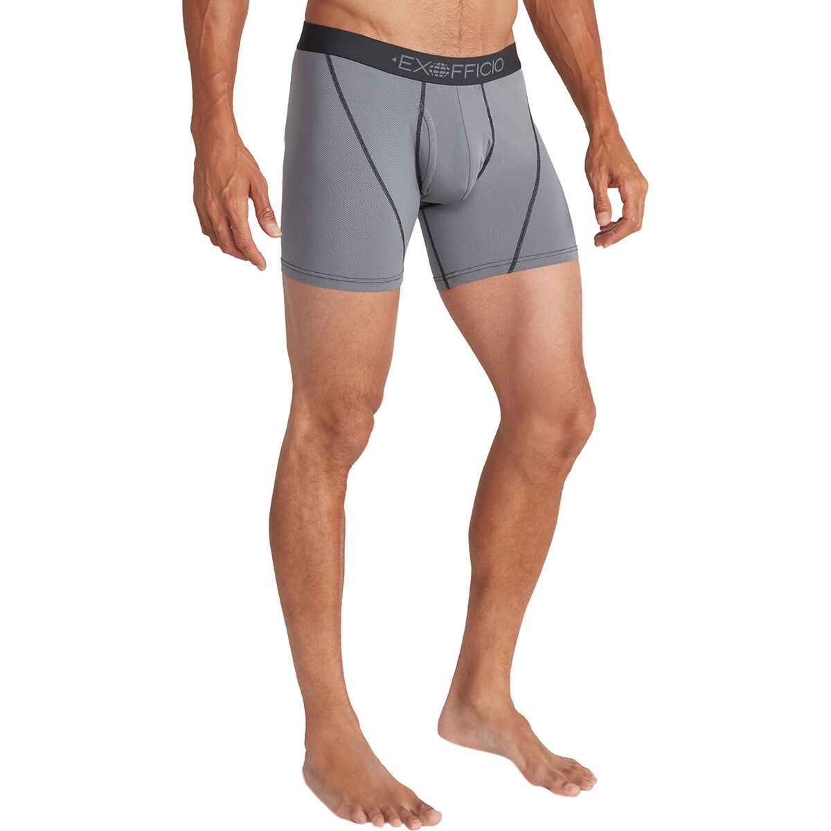 Image of ExOfficio Give-N-Go Sport 2.0 6in Boxer Brief - Men's Steel Onyx/Black, S