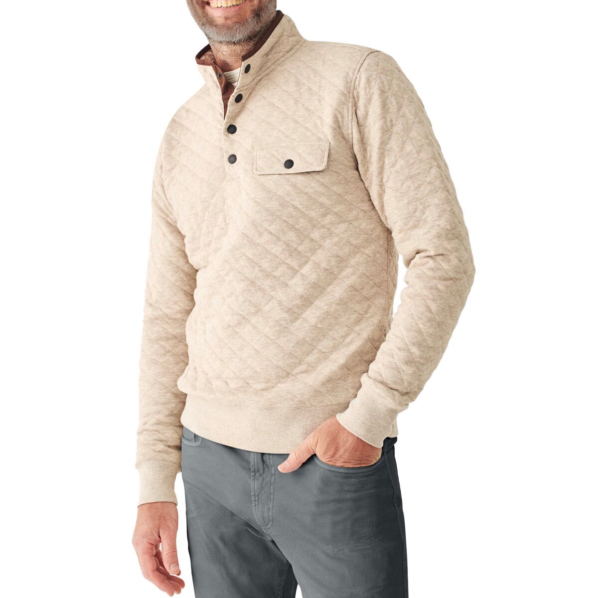 Faherty Epic Quilted Fleece Pullover Men's by Faherty