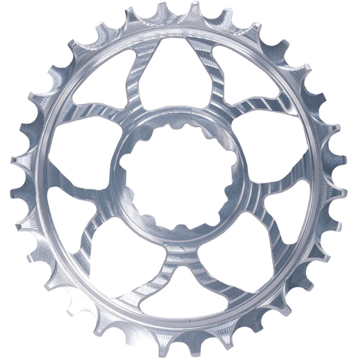5DEV 5DEV 7075 6% Oval Chainring Raw/Clear, 32t, 3mm Offset