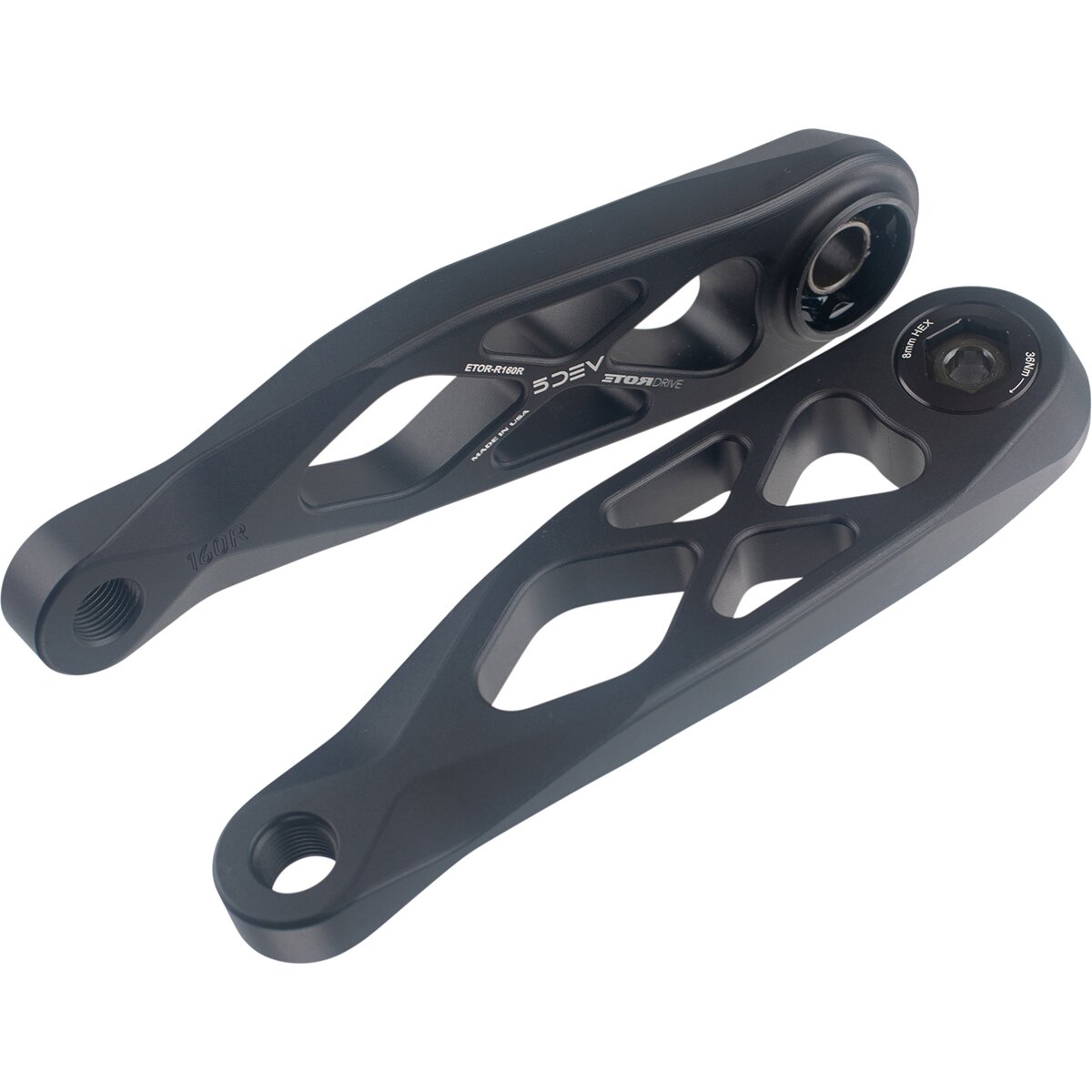 Image of 5DEV R-Spec Shimano Steps EP8 E-Bike Crank Arms Black, 155mm