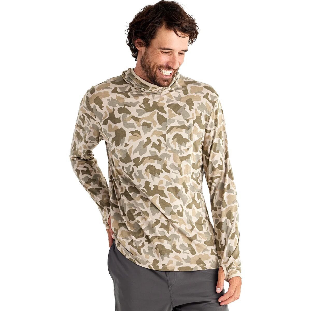 Free Fly Lightweight Hoodie - Men's Sandstone, M
