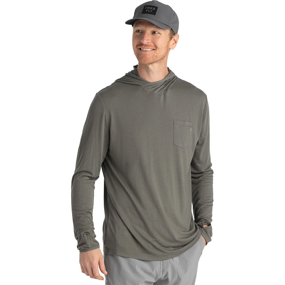 Image of Free Fly Lightweight Hoodie - Men's Fatigue, L