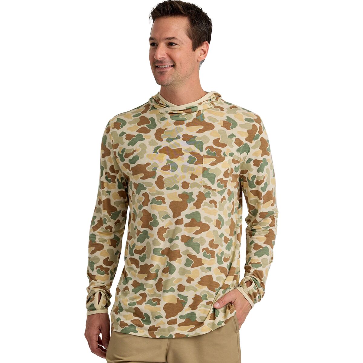 Image of Free Fly Lightweight Hoodie - Men's Vintage Camo, S