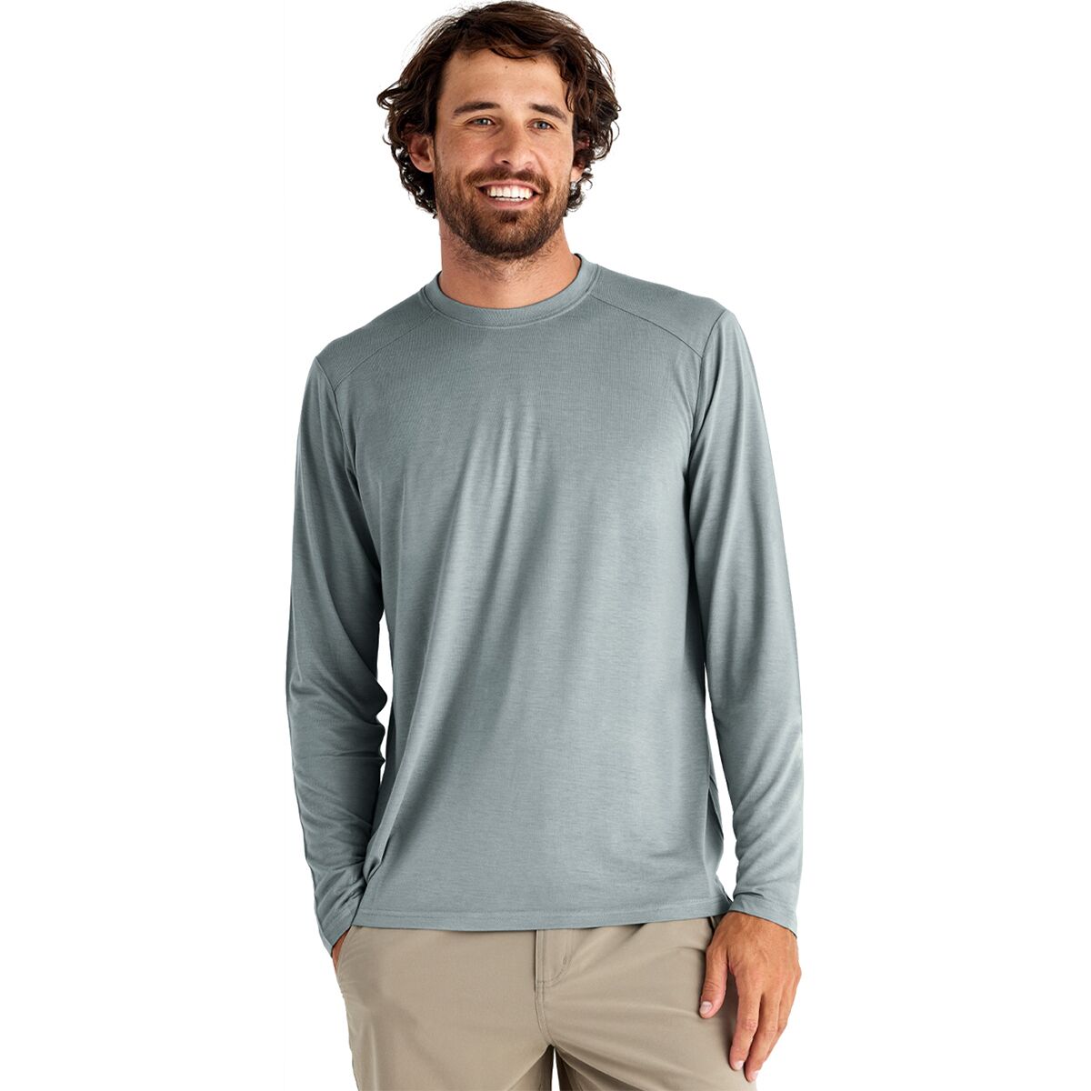 Image of Free Fly Lightweight Long-Sleeve Top - Men's Slate, XL