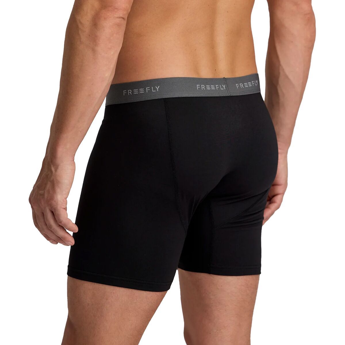 Image of Free Fly Bamboo Motion Boxer Brief - Men's Black, M