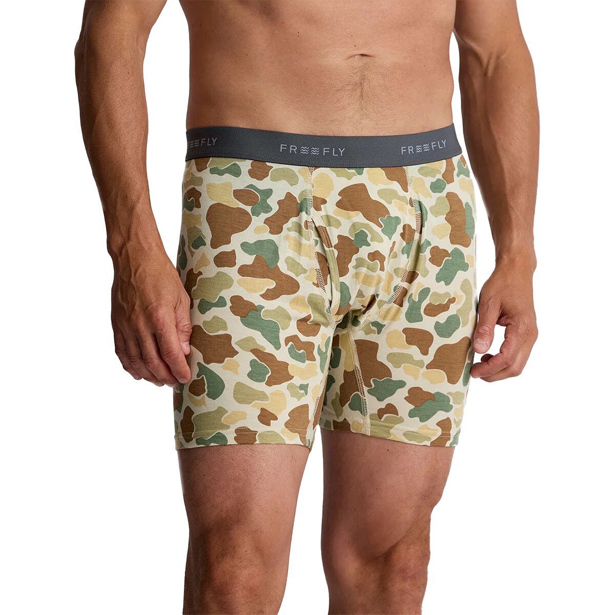 Image of Free Fly Bamboo Motion Boxer Brief - Men's Vintage Camo, S