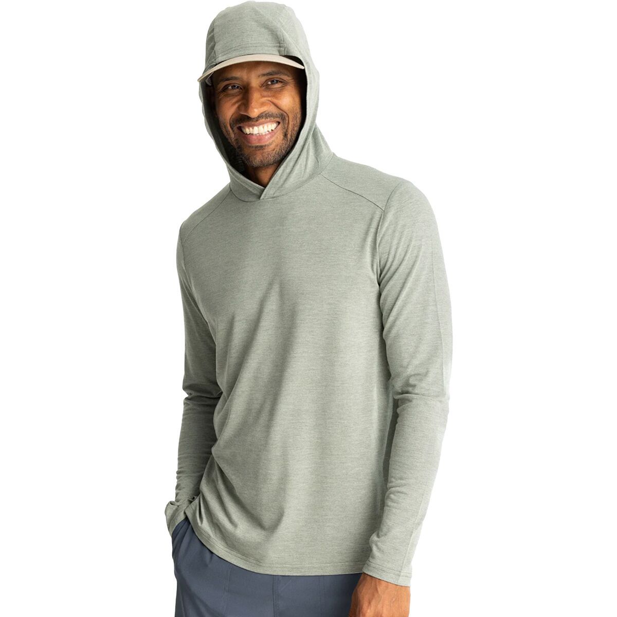Image of Free Fly Shade Hoodie - Men's Heather Agave Green, XL