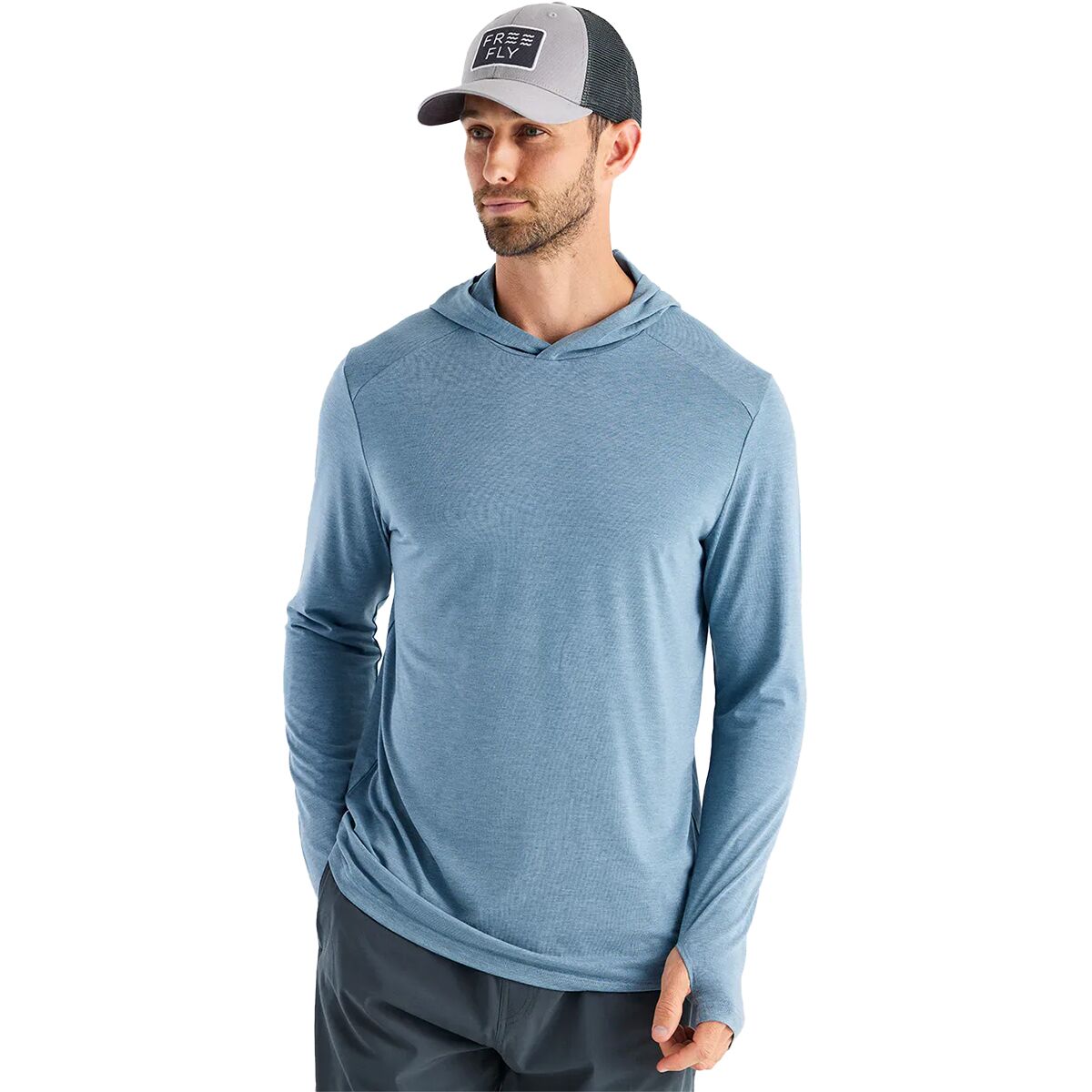 Image of Free Fly Shade Hoodie - Men's Heather Slate Blue, S