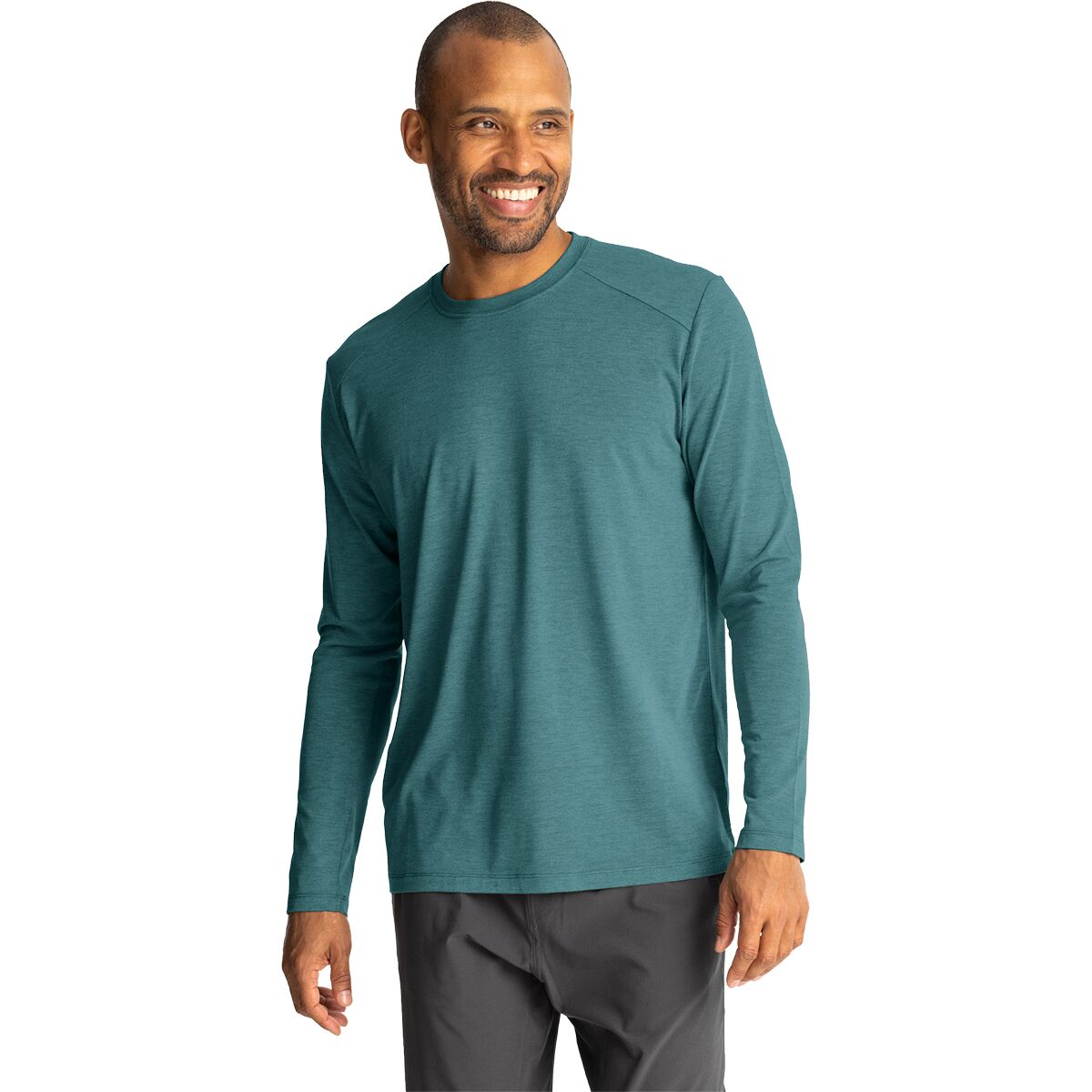 Image of Free Fly Shade Long-Sleeve Top - Men's Heather Sea Pine, XXL