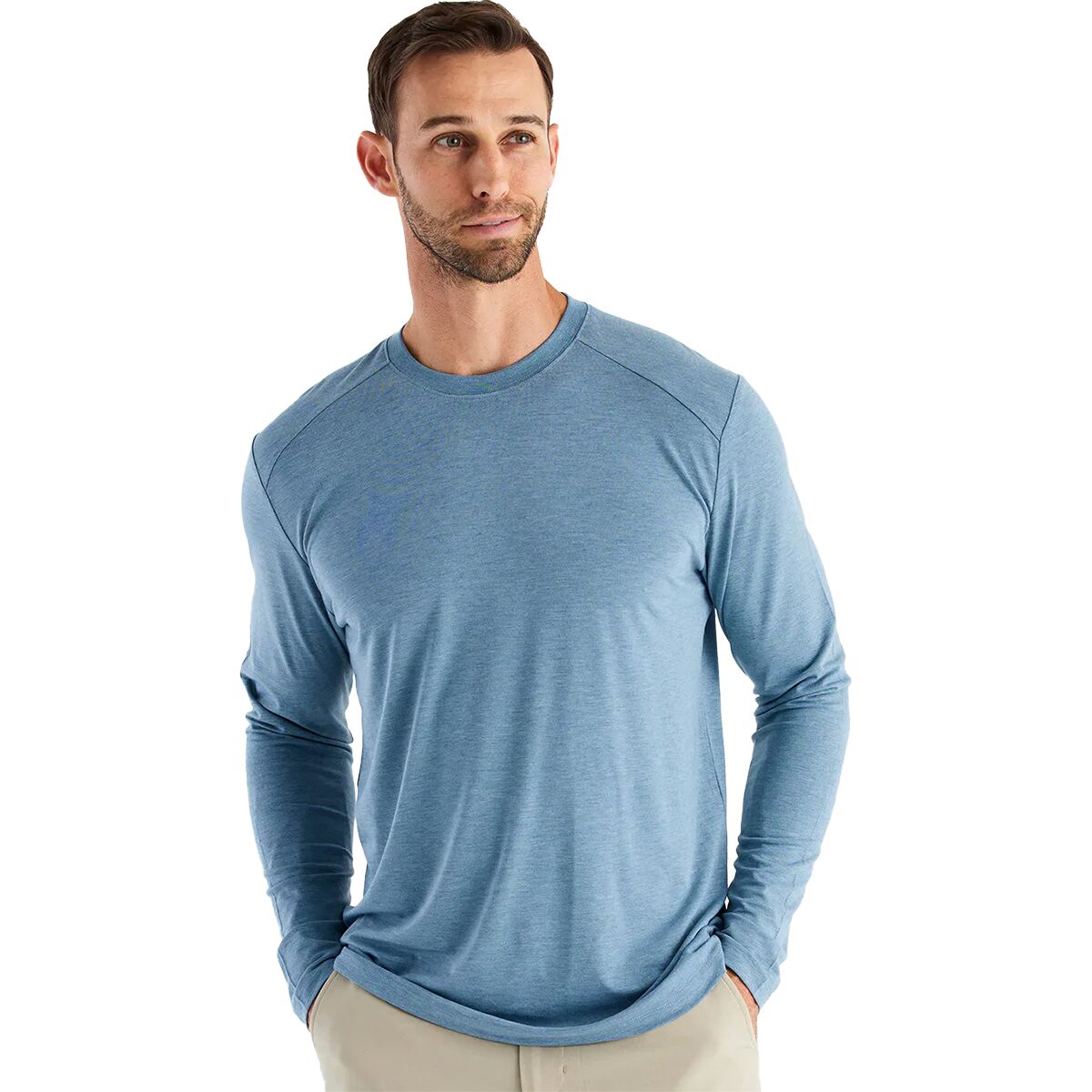 Image of Free Fly Shade Long-Sleeve Top - Men's Heather Slate Blue, XXL