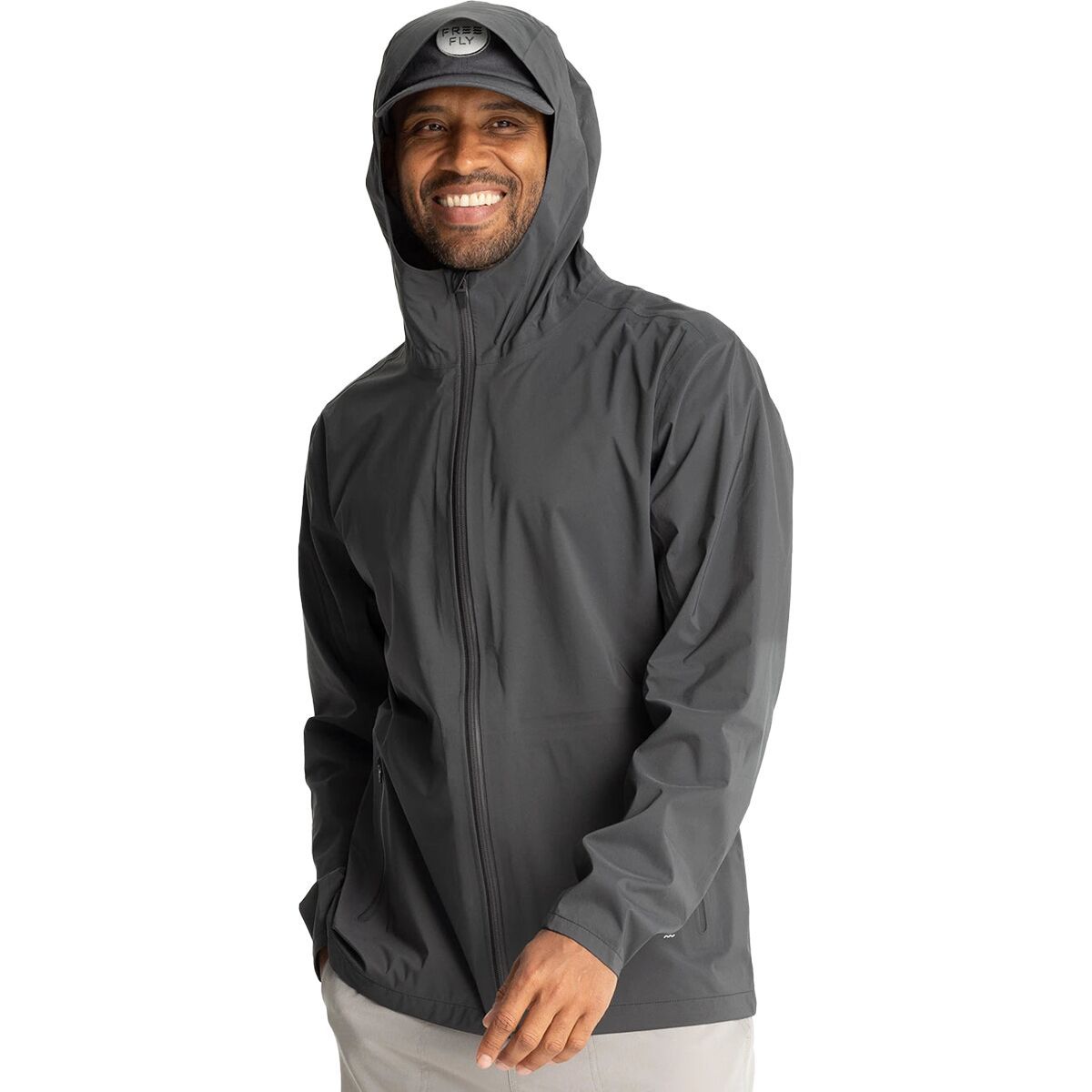 Image of Free Fly Cloudshield Rain Jacket - Men's Black Sand, S