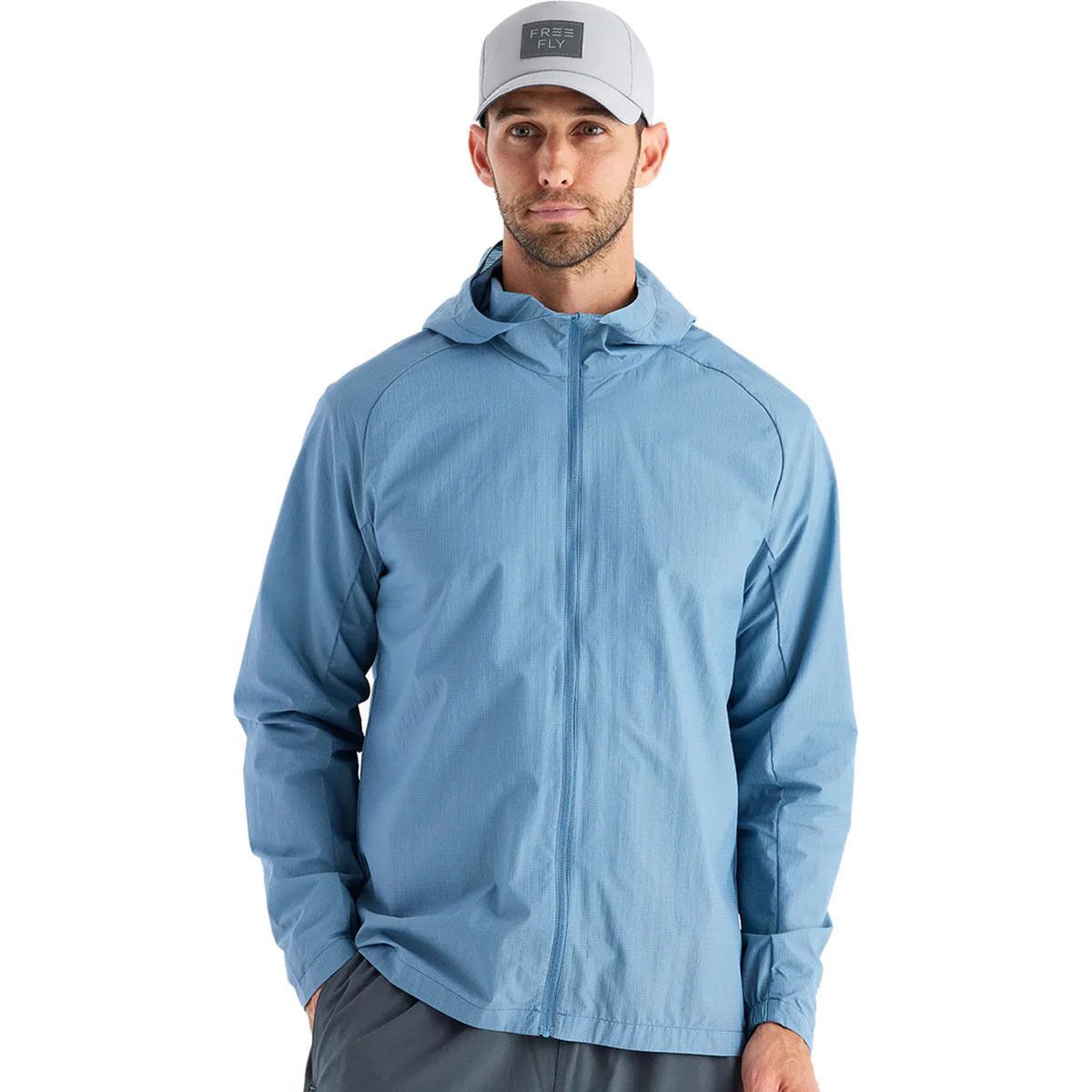 Image of Free Fly Headwind Jacket - Men's Blue Fog, XXL