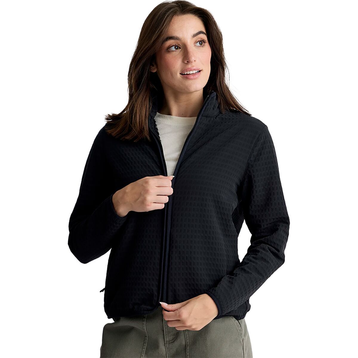 Image of Free Fly Gridback Fleece Jacket - Women's Black, M