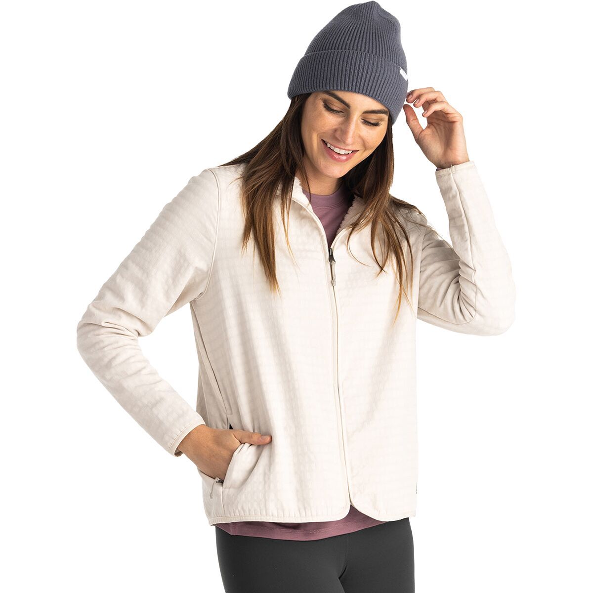 Image of Free Fly Gridback Fleece Jacket - Women's Stone, XS