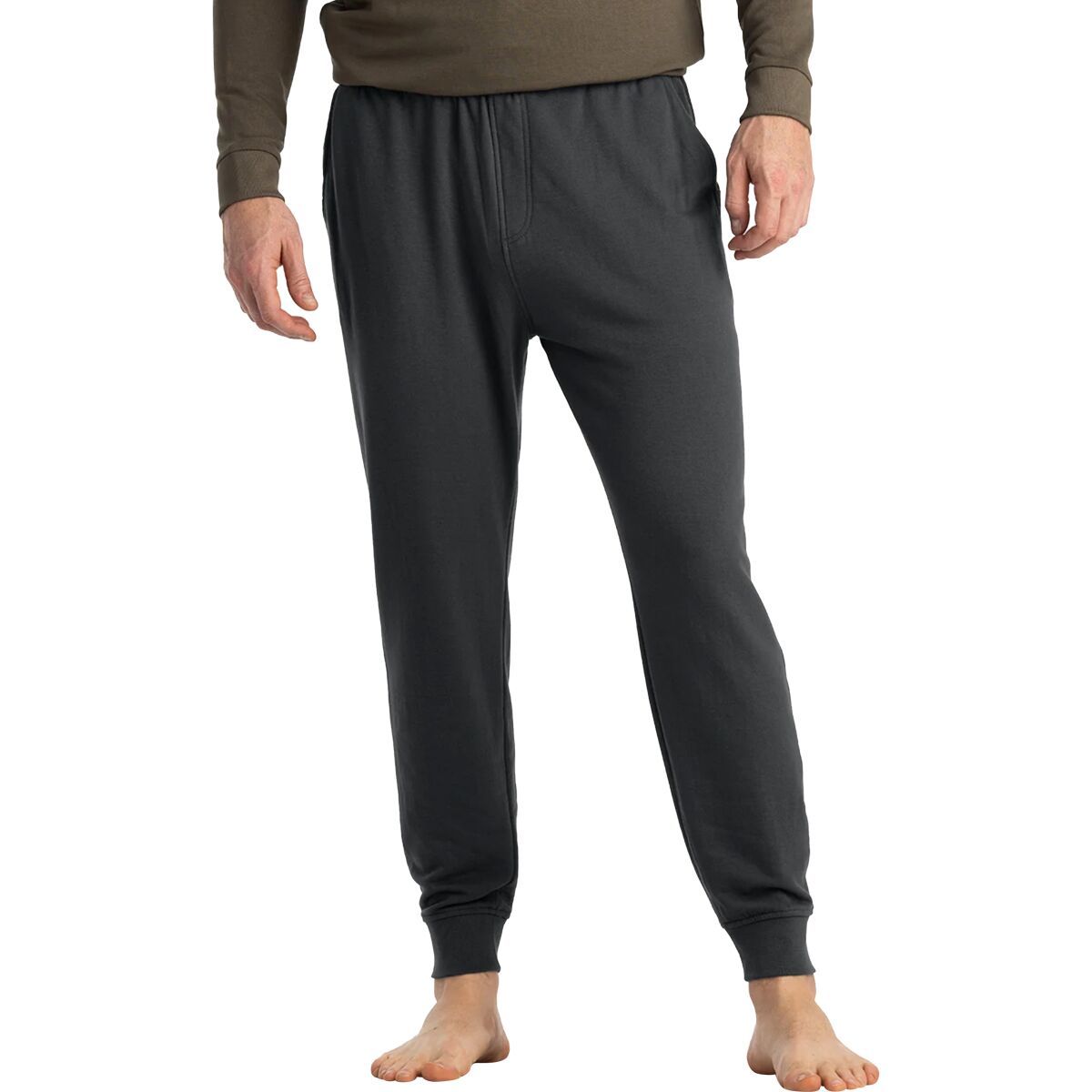 Image of Free Fly Bamboo Lightweight Fleece Jogger - Men's Black Sand, M