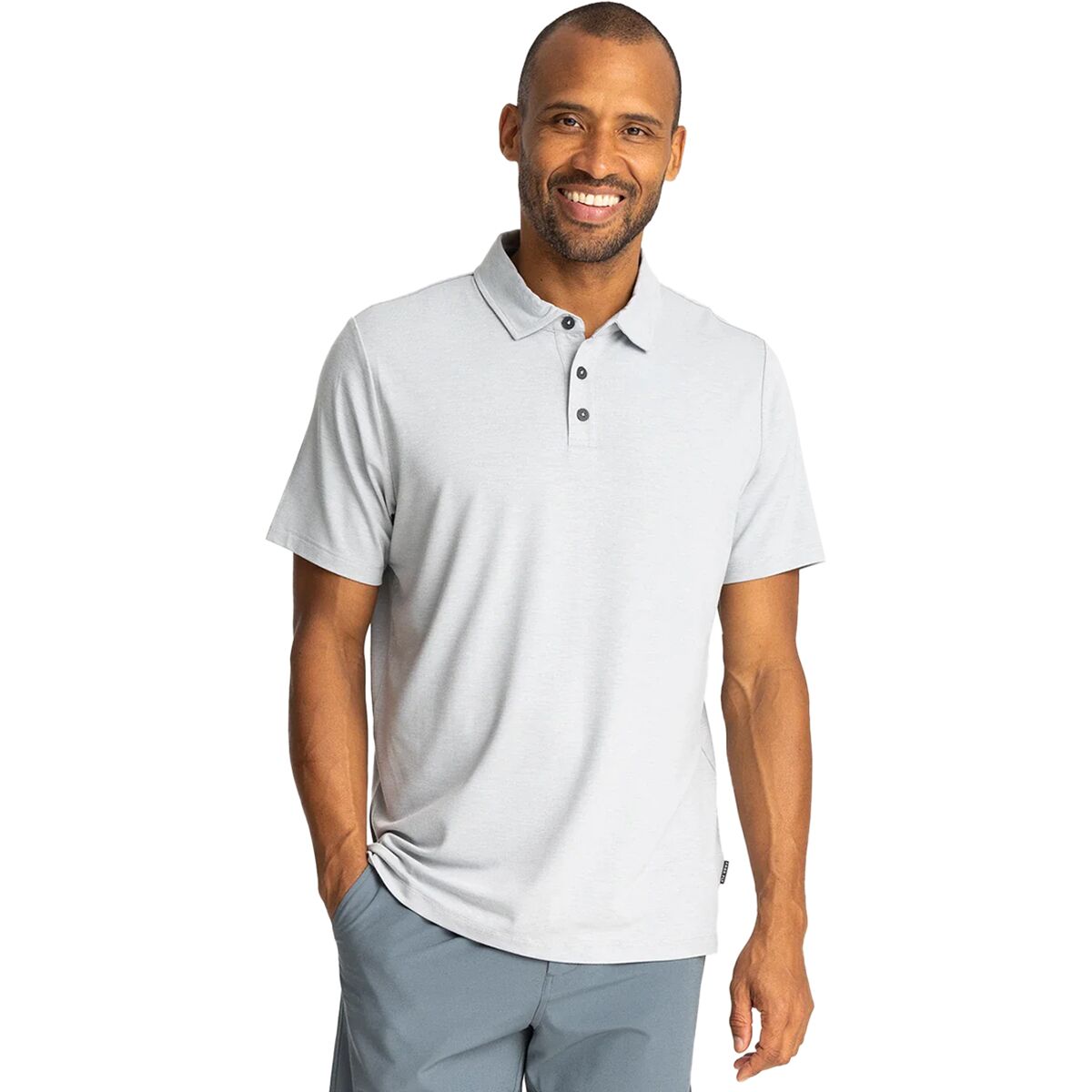 Image of Free Fly Bamboo Flex Polo II Shirt - Men's Aspen Grey, M