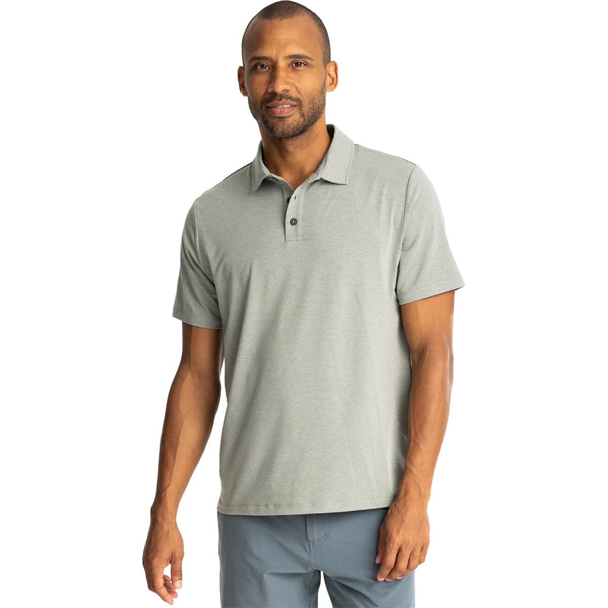 Image of Free Fly Bamboo Flex Polo II Shirt - Men's Heather Agave Green, S
