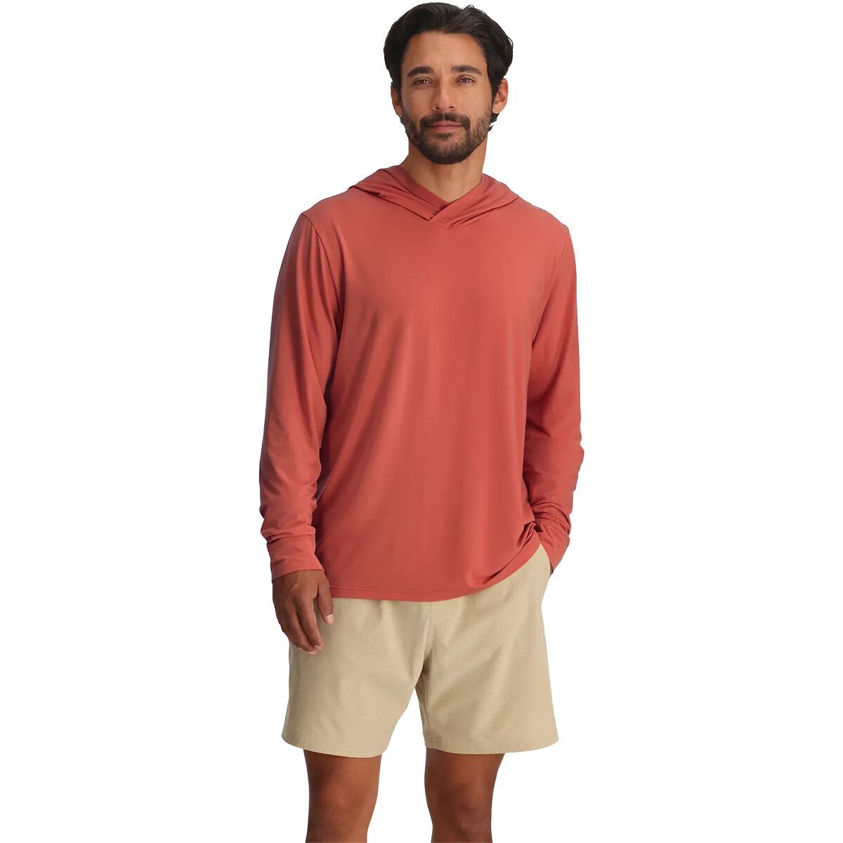Image of Free Fly Elevate Lightweight Hoodie - Men's Red Clay, S
