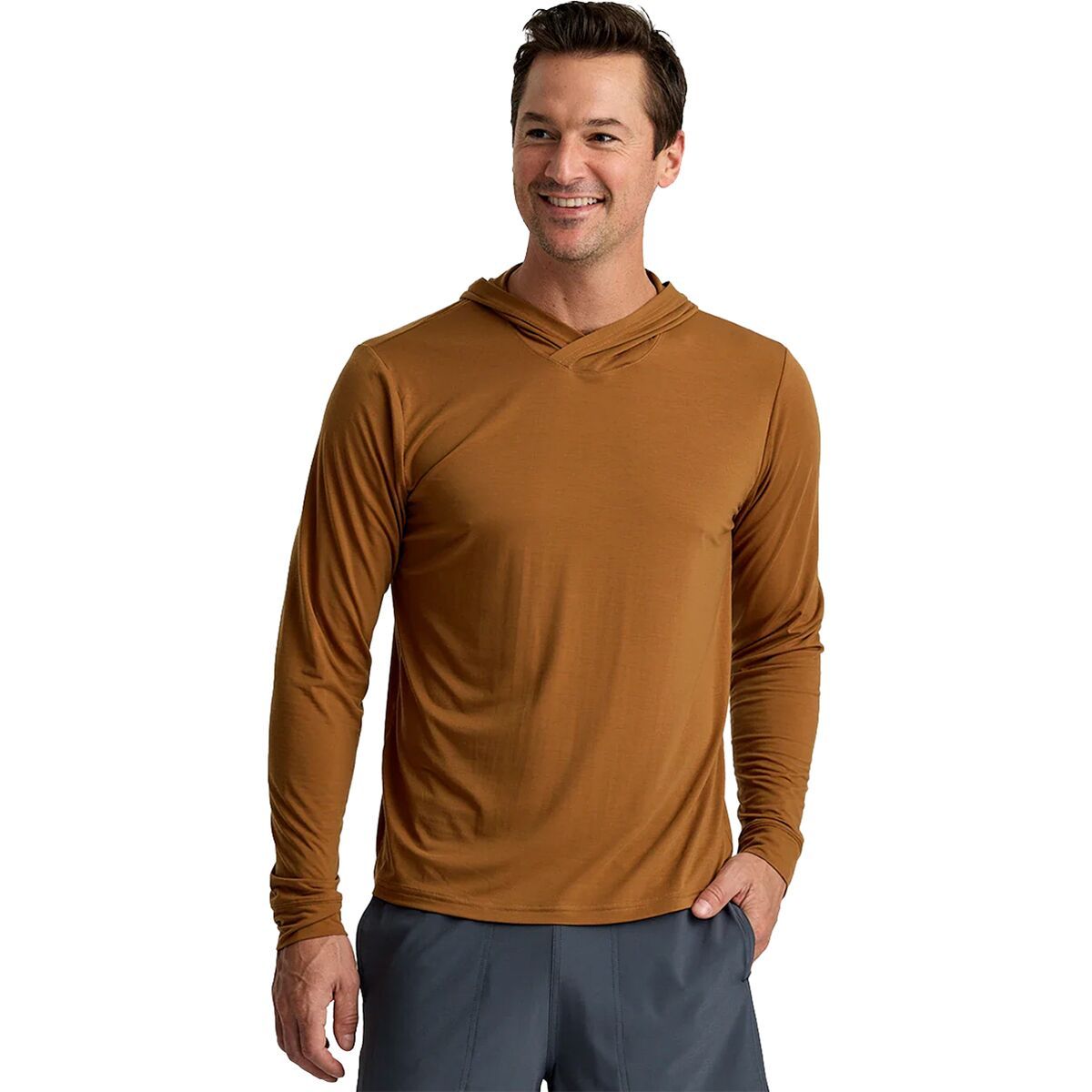 Image of Free Fly Elevate Lightweight Hoodie - Men's Russet, XXL