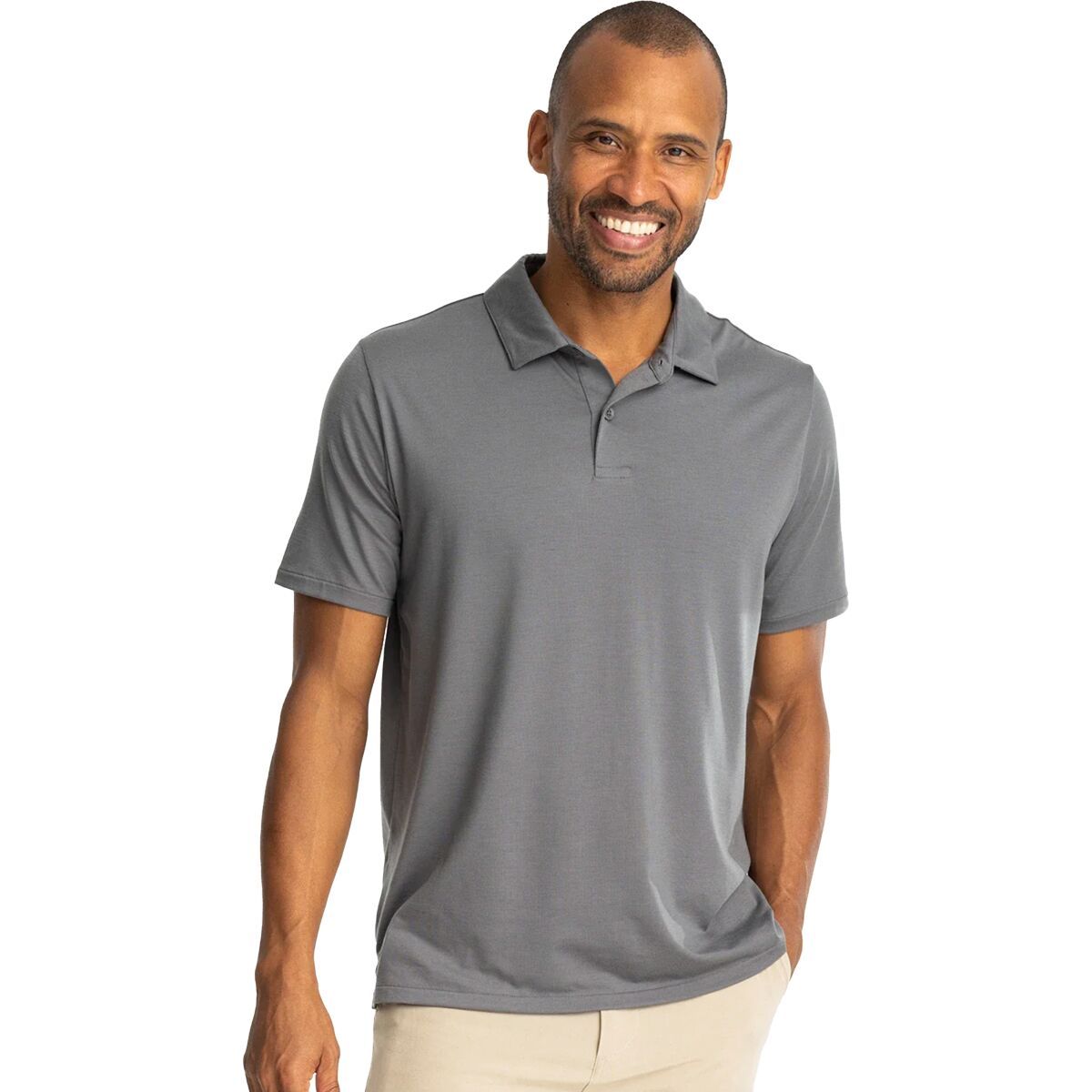 Image of Free Fly Elevate Polo Shirt - Men's Smoke, L