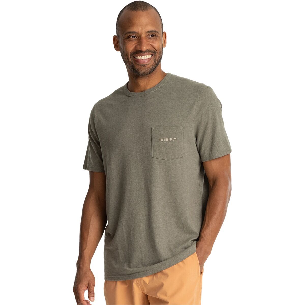 Free Fly Trout Camo Pocket T-Shirt - Men's Heather Fatigue, S