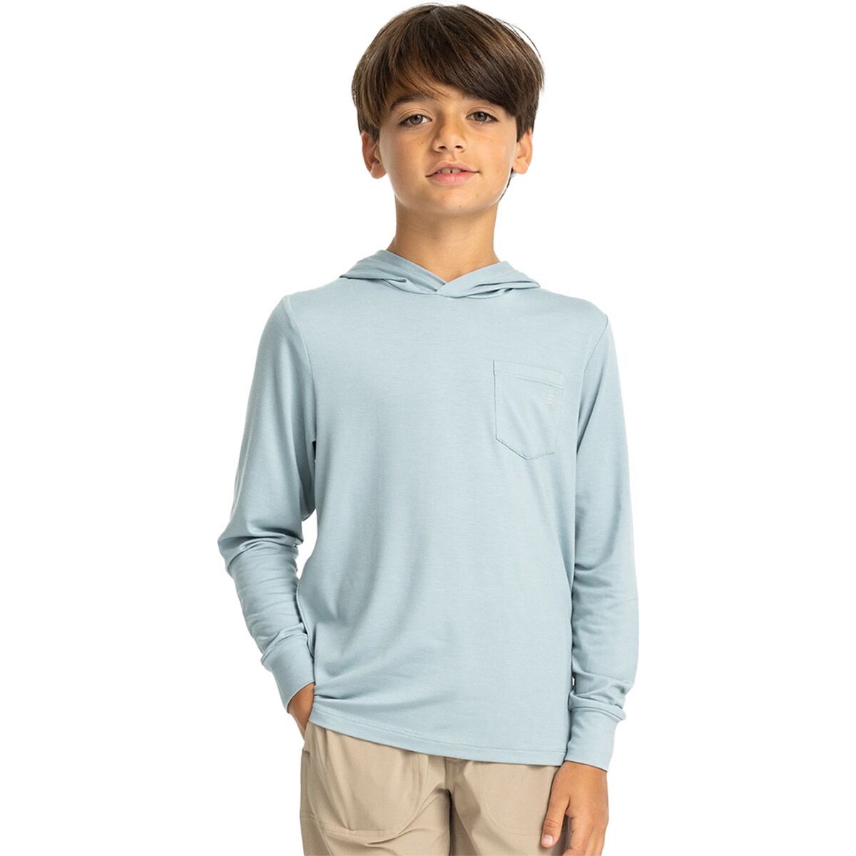 Image of Free Fly Bamboo Shade Hoodie - Kids' Ocean Mist, M