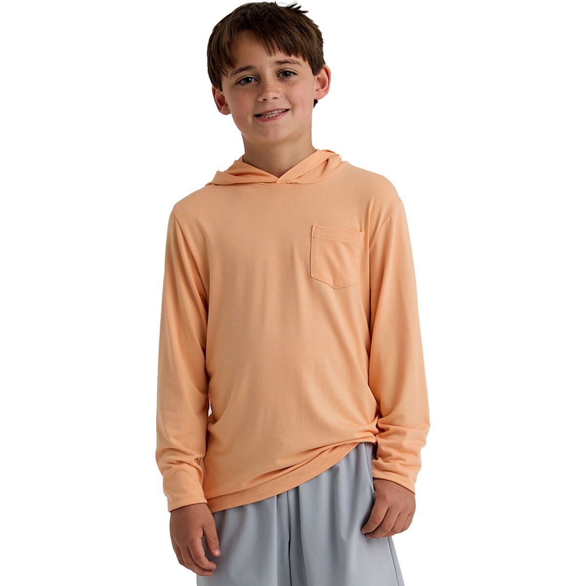 Image of Free Fly Bamboo Shade Hoodie - Kids' Tropic Orange, M