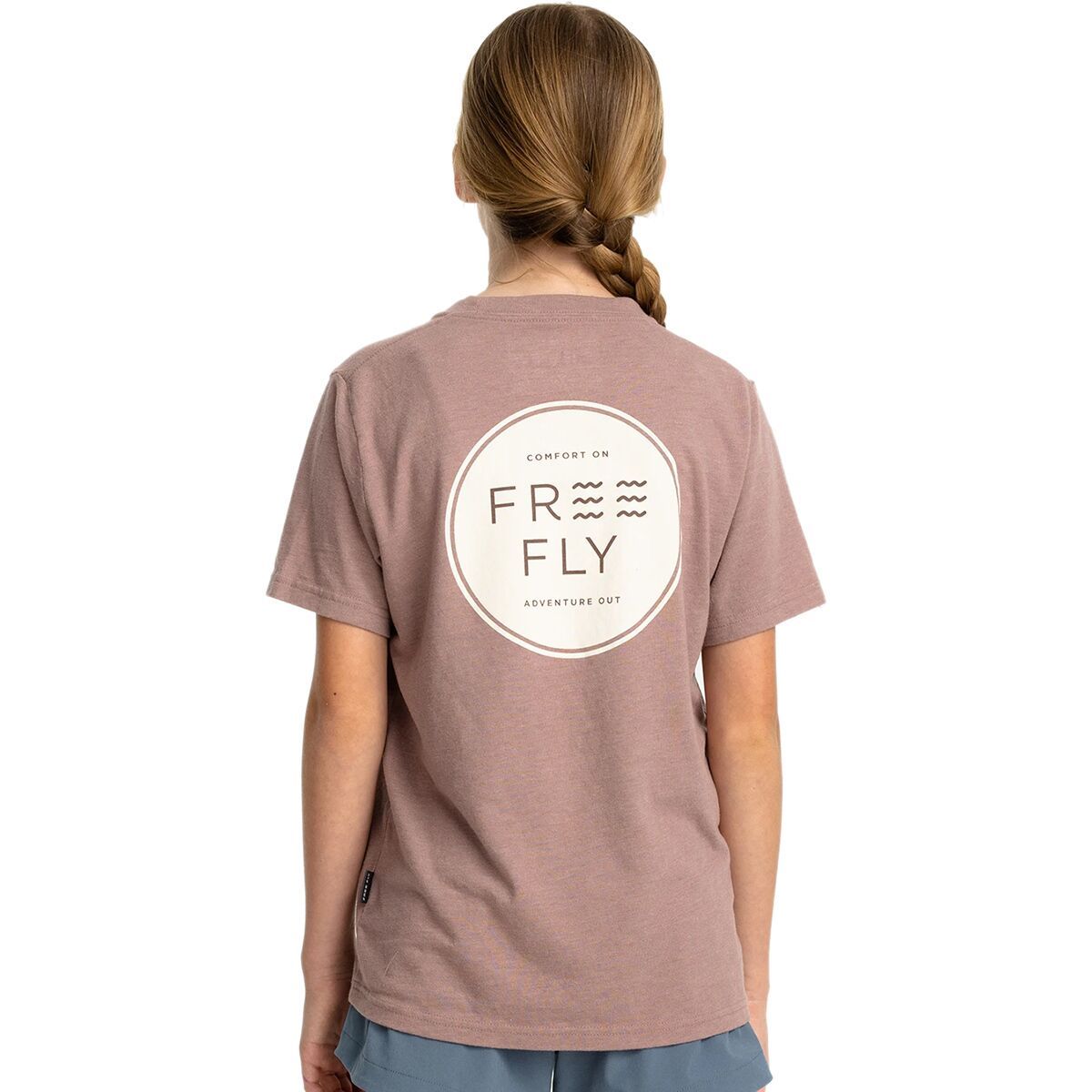 Free Fly Comfort On Pocket T-Shirt - Kids' Heather Fig, S