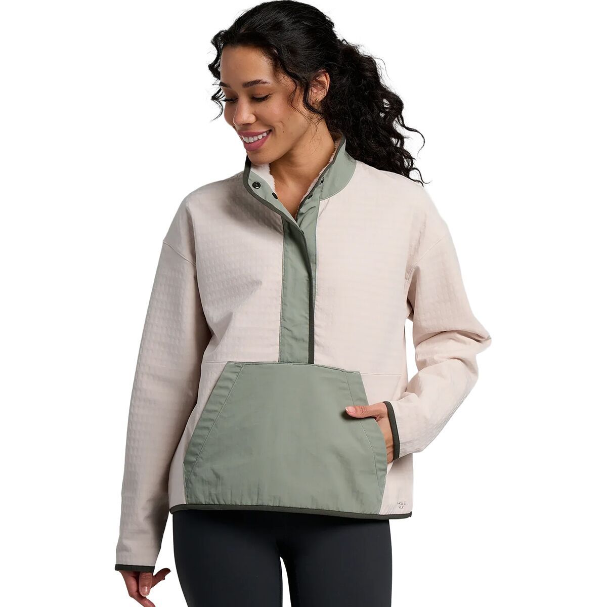 Image of Free Fly Gridback Fleece Snap Pullover - Women's Forest, S