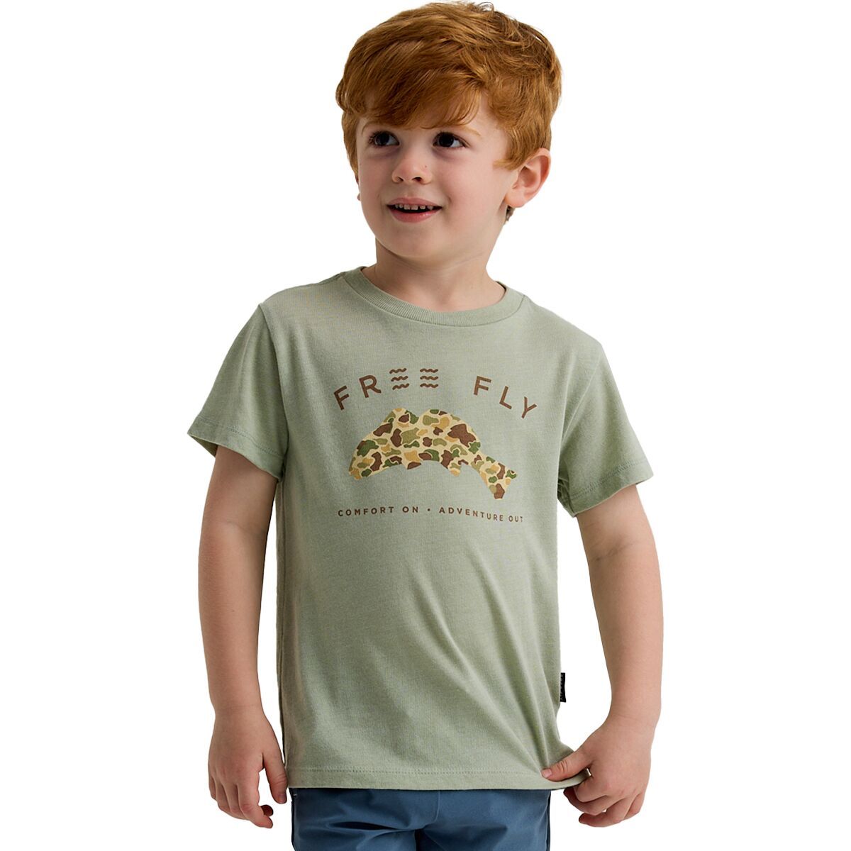 Free Fly Vintage Camo Redfish T-Shirt - Toddler Boys' Heather Desert Sage, 4T