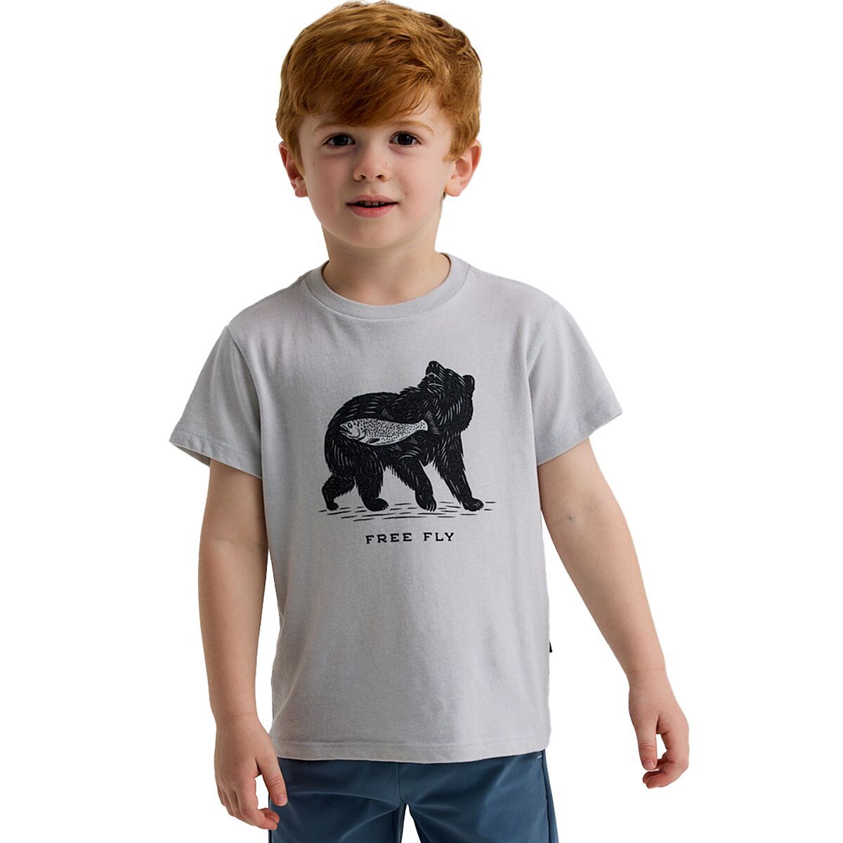 Free Fly Wild Caught T-Shirt - Boys' Heather Aspen Grey, L