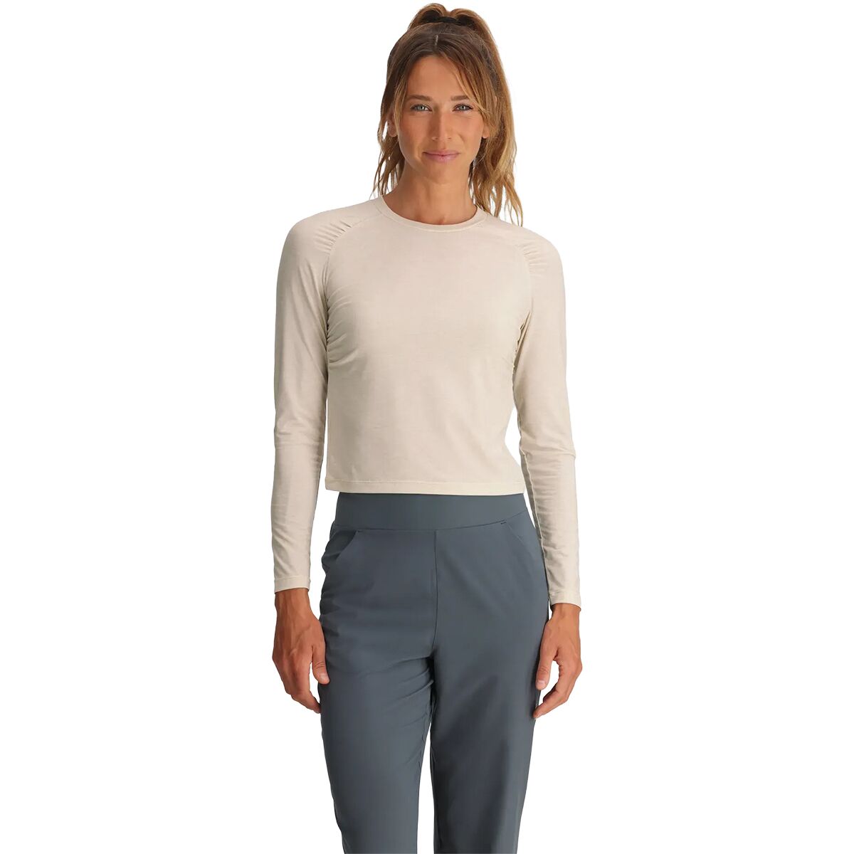 Image of Free Fly Elevate Lightweight Fitted Long-Sleeve Shirt - Women's Heather Birch, M