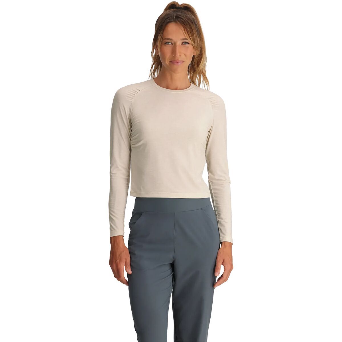 Image of Free Fly Elevate Lightweight Fitted Long-Sleeve Shirt - Women's Heather Birch, S