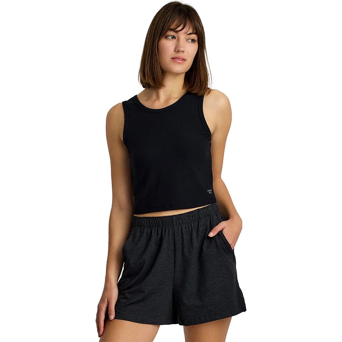 Image of Free Fly Ribbed Tank Top - Women's Black, XS