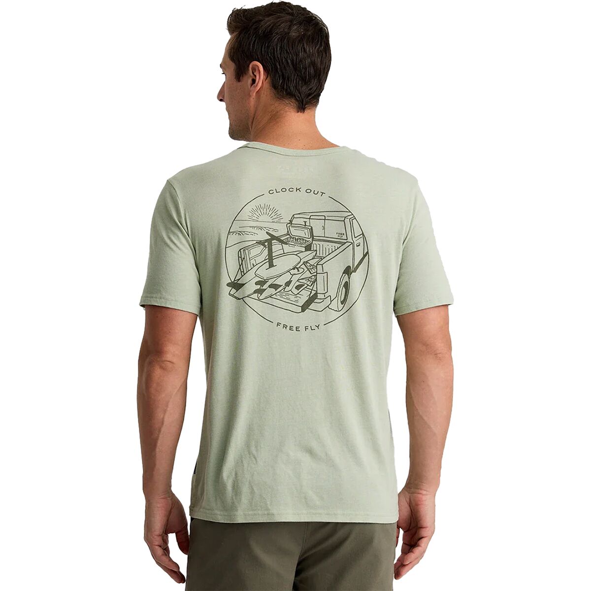 Free Fly Free Fly Quiver Pocket T-Shirt - Men's Heather Desert Sage, L