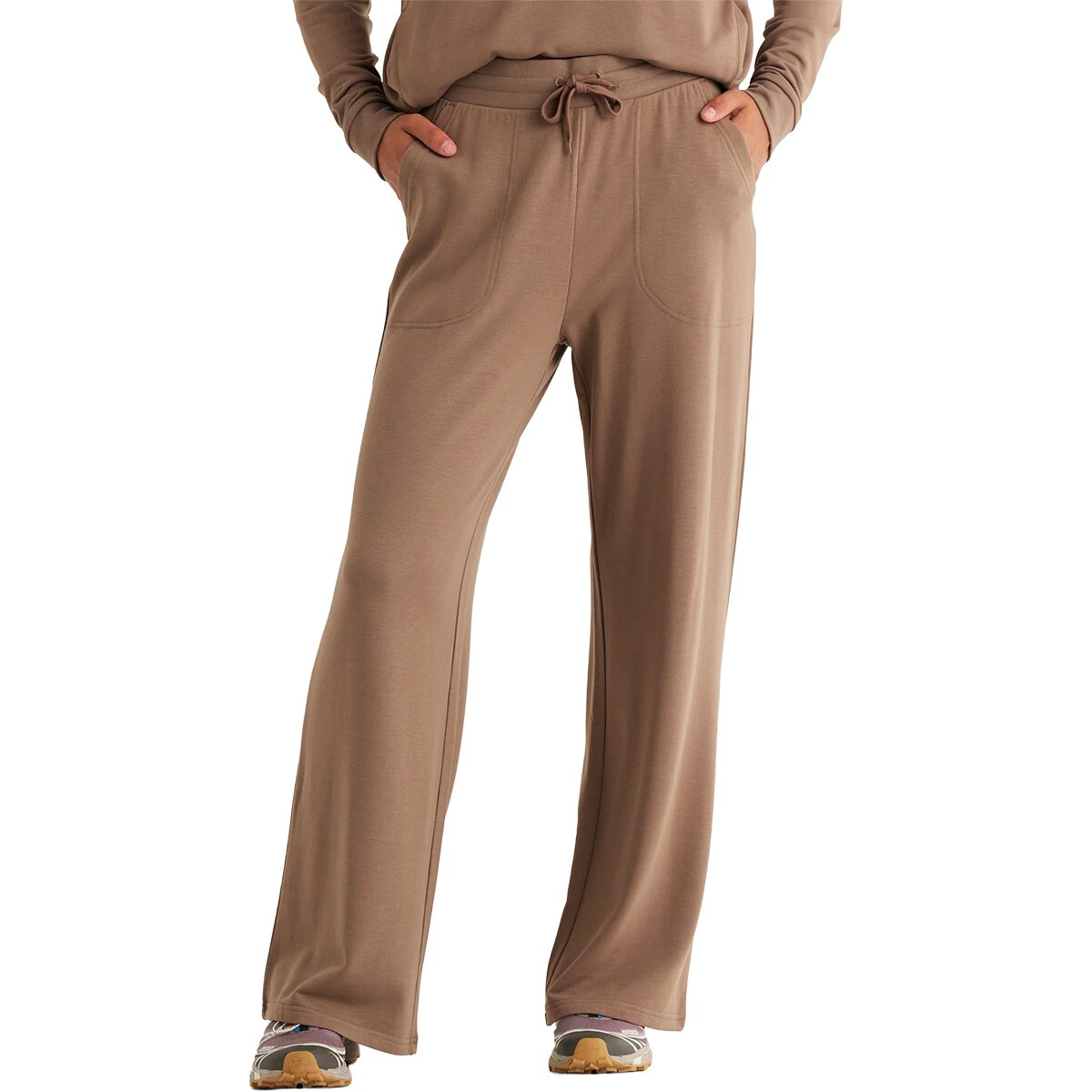 Image of Free Fly Lightweight Fleece Wide Leg Pant - Women's Fossil, L