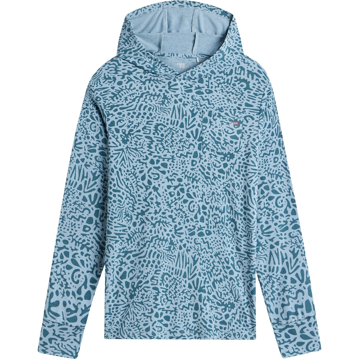 Image of Free Fly Shade Hoodie - Kids' Drifter Print Sea Pine, M