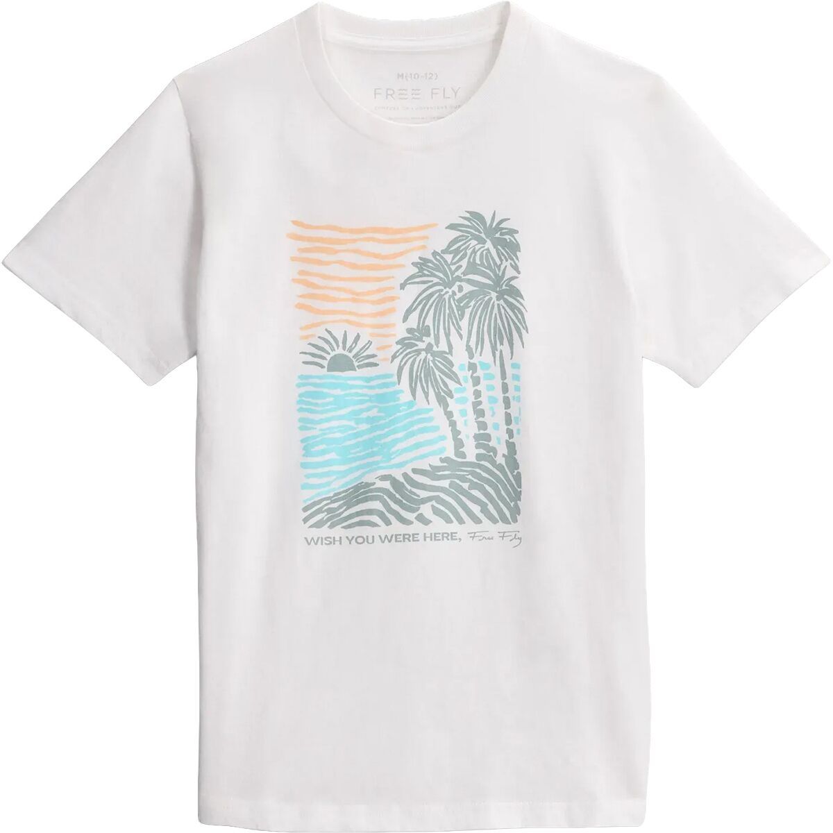 Image of Free Fly Wish You Were Here T-Shirt - Kids' Bright White, M