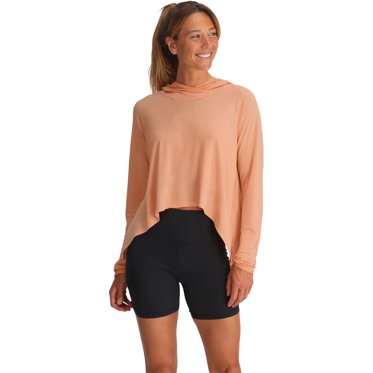 Image of Free Fly Lightweight Cropped Hoodie - Women's Coral Peach, L