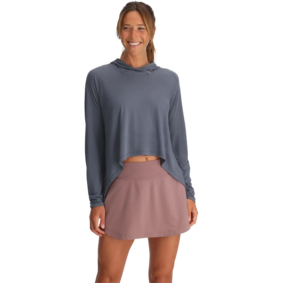 Image of Free Fly Lightweight Cropped Hoodie - Women's Storm Cloud, M