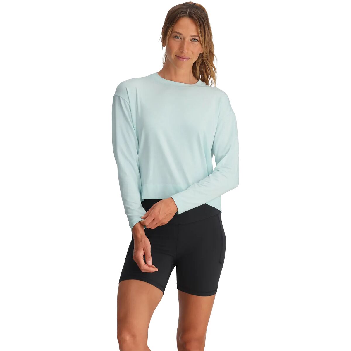 Image of Free Fly Shade Crossover Long-Sleeve Top - Women's Tropic Sea, XL