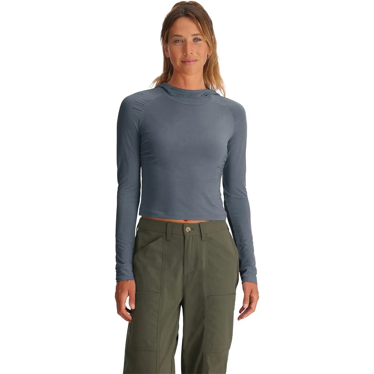 Image of Free Fly Elevate Lightweight Fitted Hoodie - Women's Stormy Sea, L